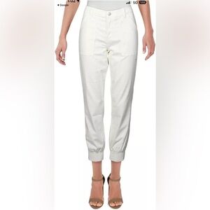 J Brand Arkin Zip Ankle White Joggers